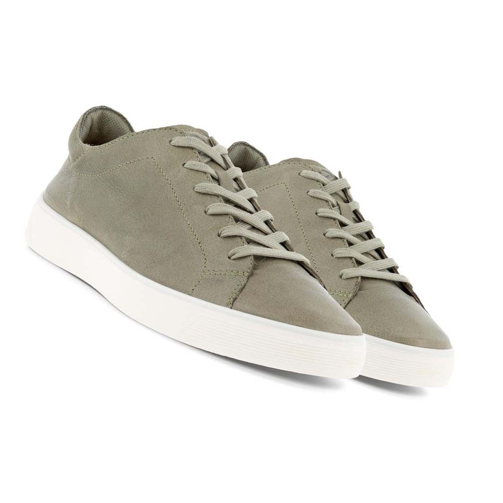 Men's Ecco Street Tray Retro 2.0 Sneakers Olive | USA 665BEX